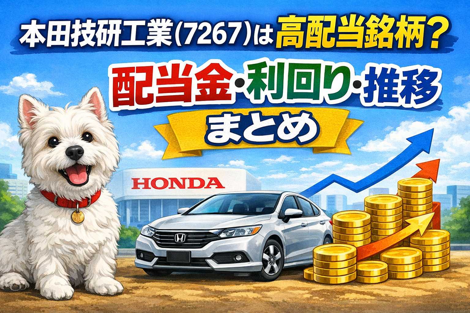 本田技研工業の配当利回りと配当推移を解説するイメージ