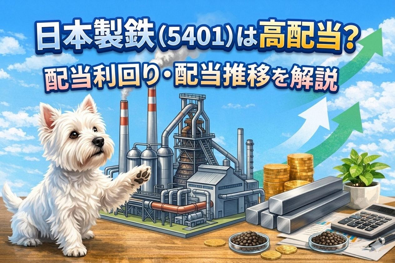 日本製鉄の配当利回りと配当推移を解説するアイキャッチ画像