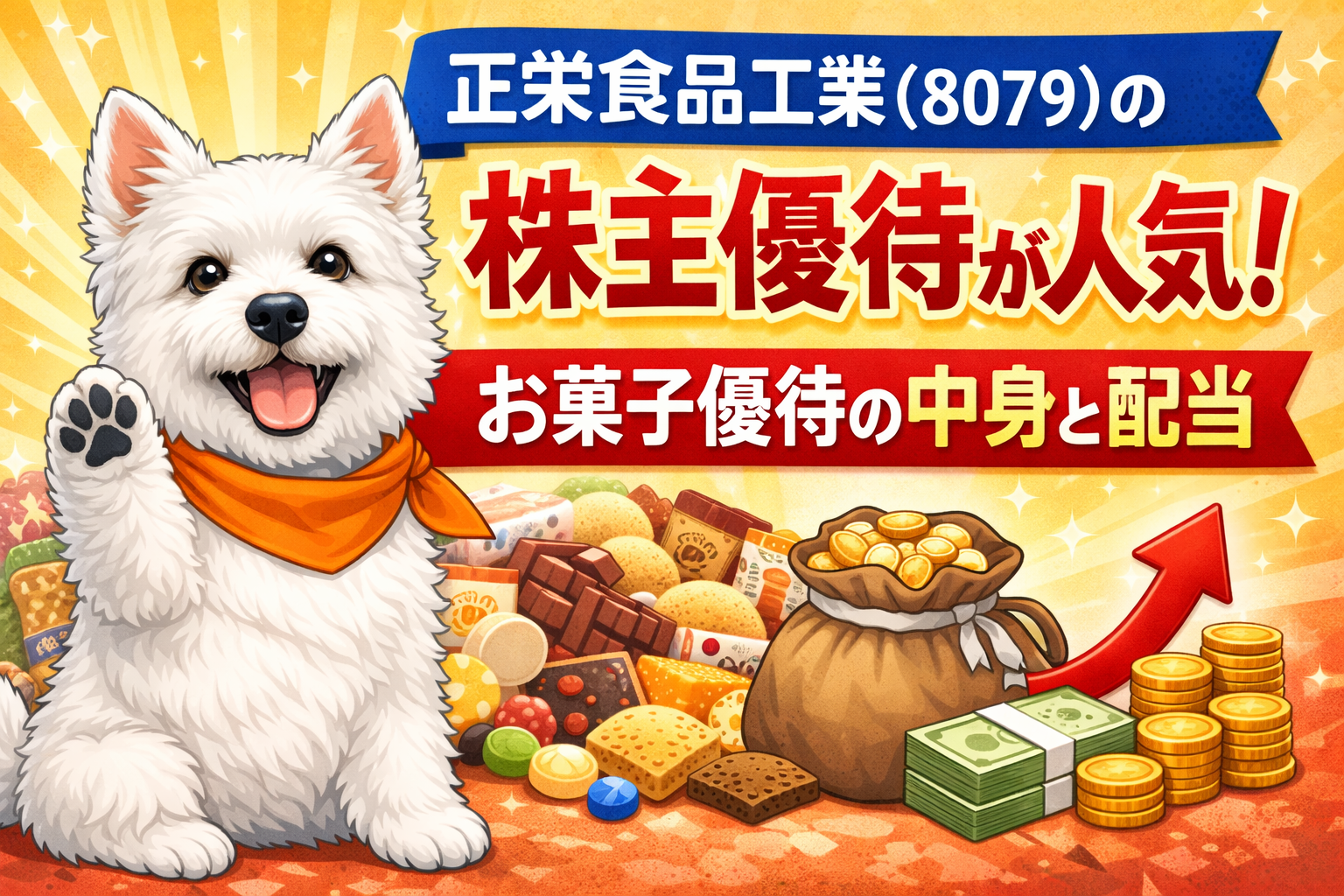 正栄食品工業（8079）の株主優待と配当を解説したアイキャッチ画像