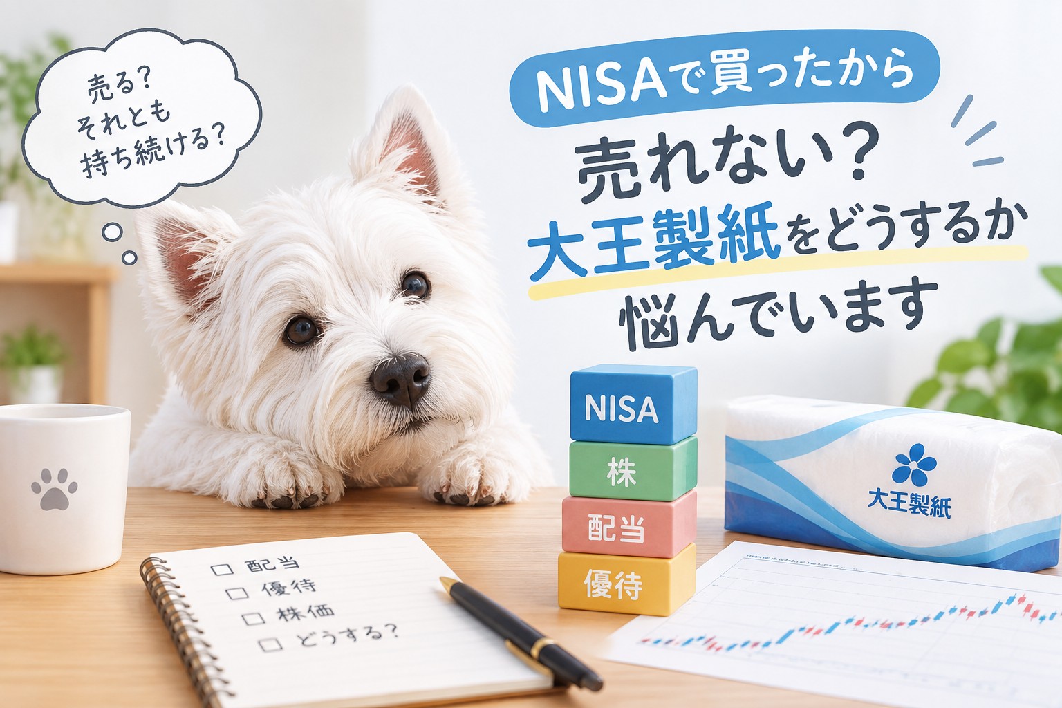 NISAで保有している大王製紙の株を売るか持ち続けるか悩むウエスティ