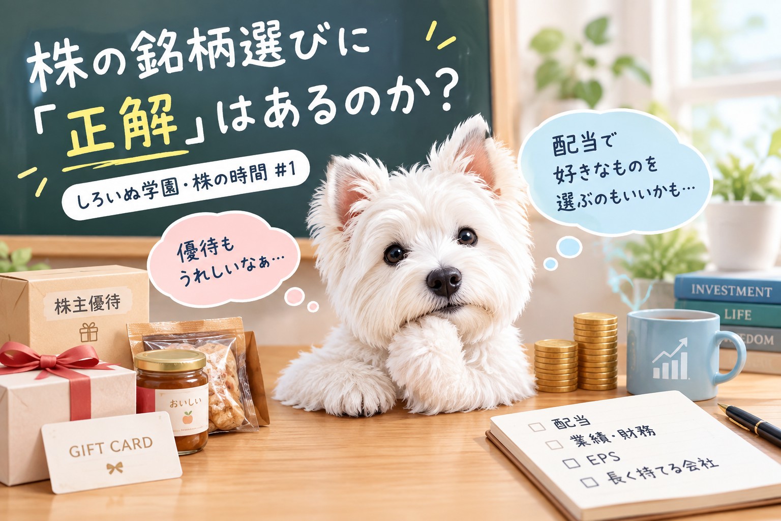 株の銘柄選びについて考えるウエスティ|しろいぬ学園・株の時間